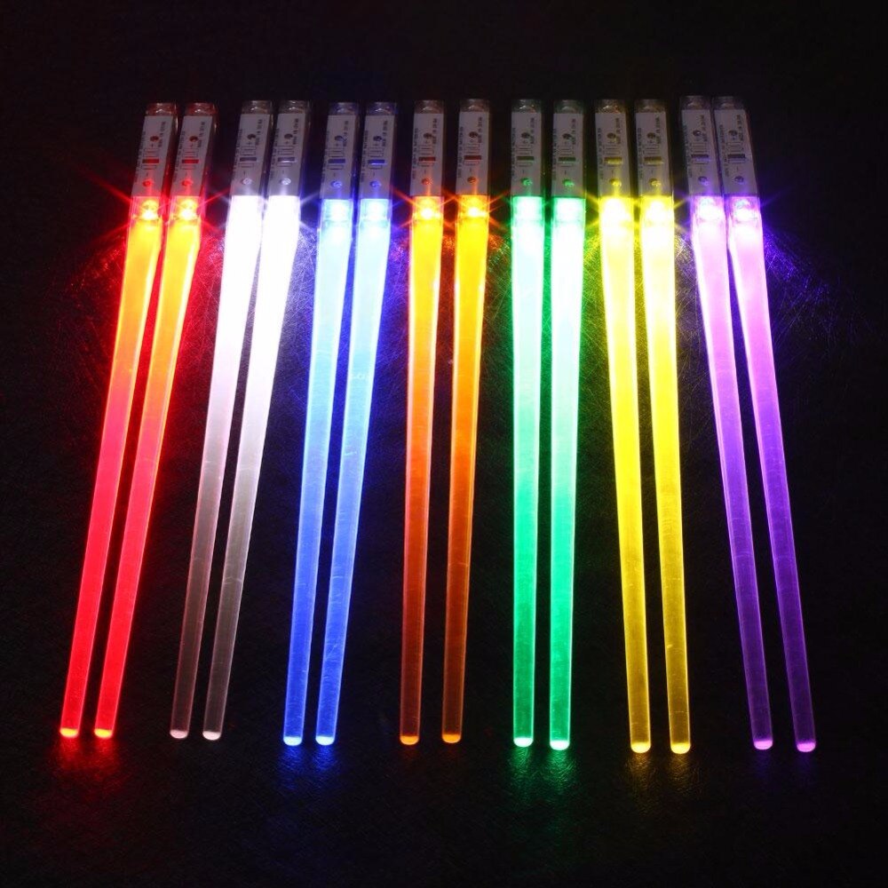 1    LED    Һ   Plastci   ִ ʹ ı⸦  Ѵ/1 Pair Random Color LED Chopsticks Non-Slip Light Up Chopstick Plastci Reusab